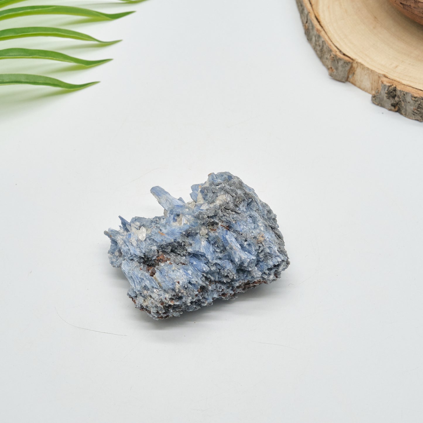 raw blur kyanite cluster with quartz 