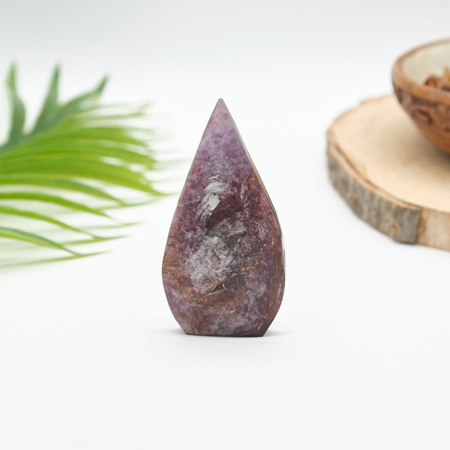 Gem Lepidolite Flame Carved Healing Crystal x 1 Piece