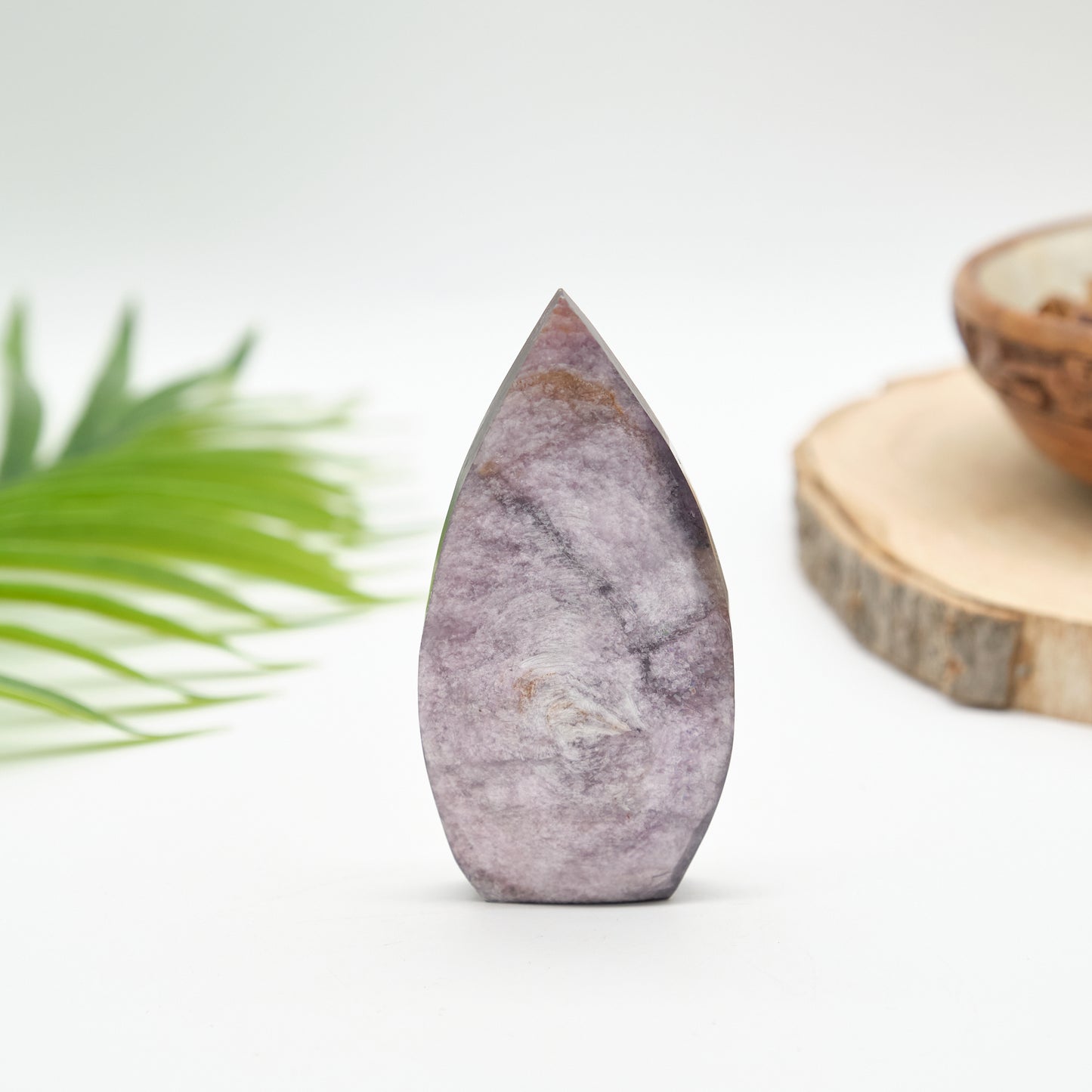 Gem Lepidolite Flame Carved Healing Crystal x 1 Piece