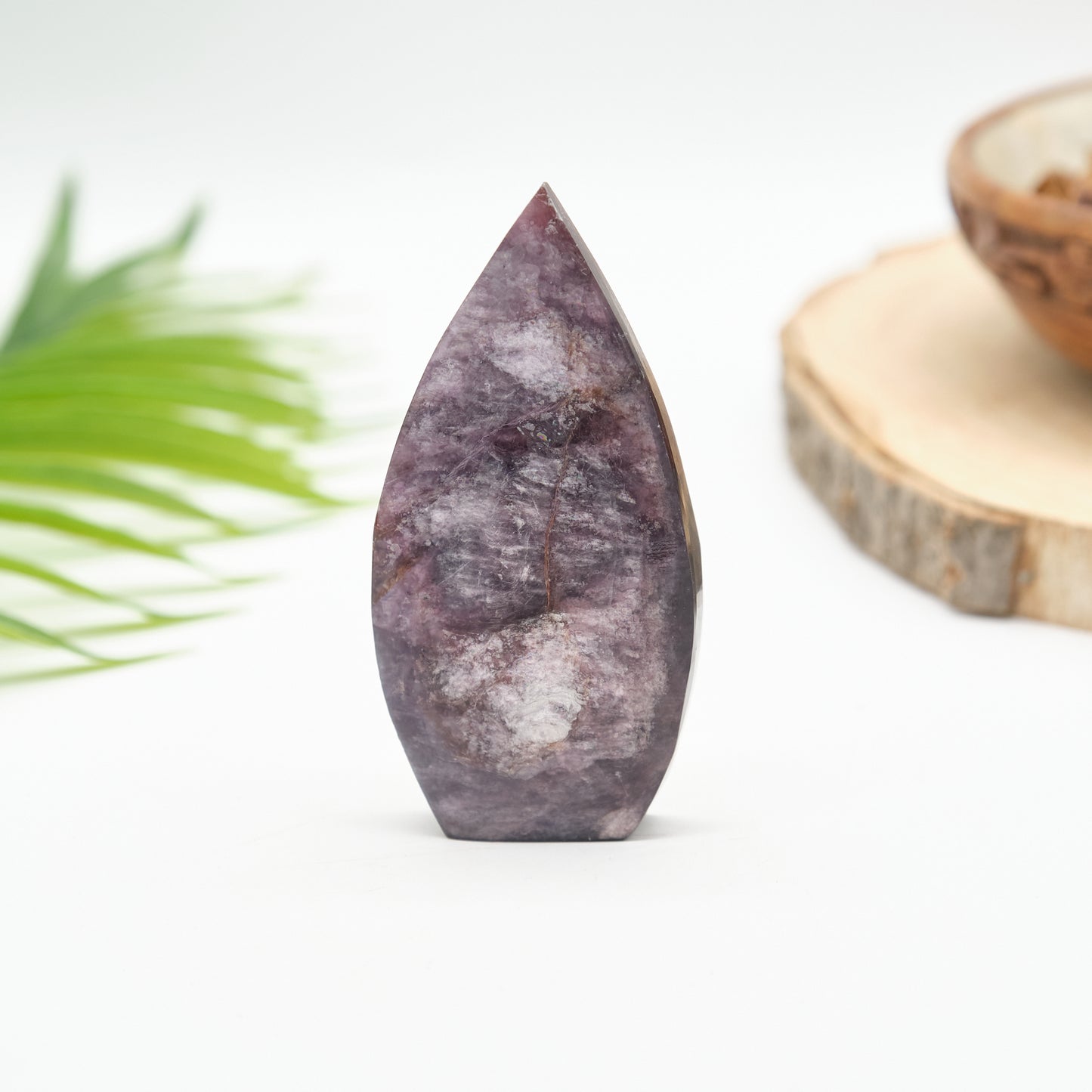 Gem Lepidolite Flame Carved Healing Crystal x 1 Piece