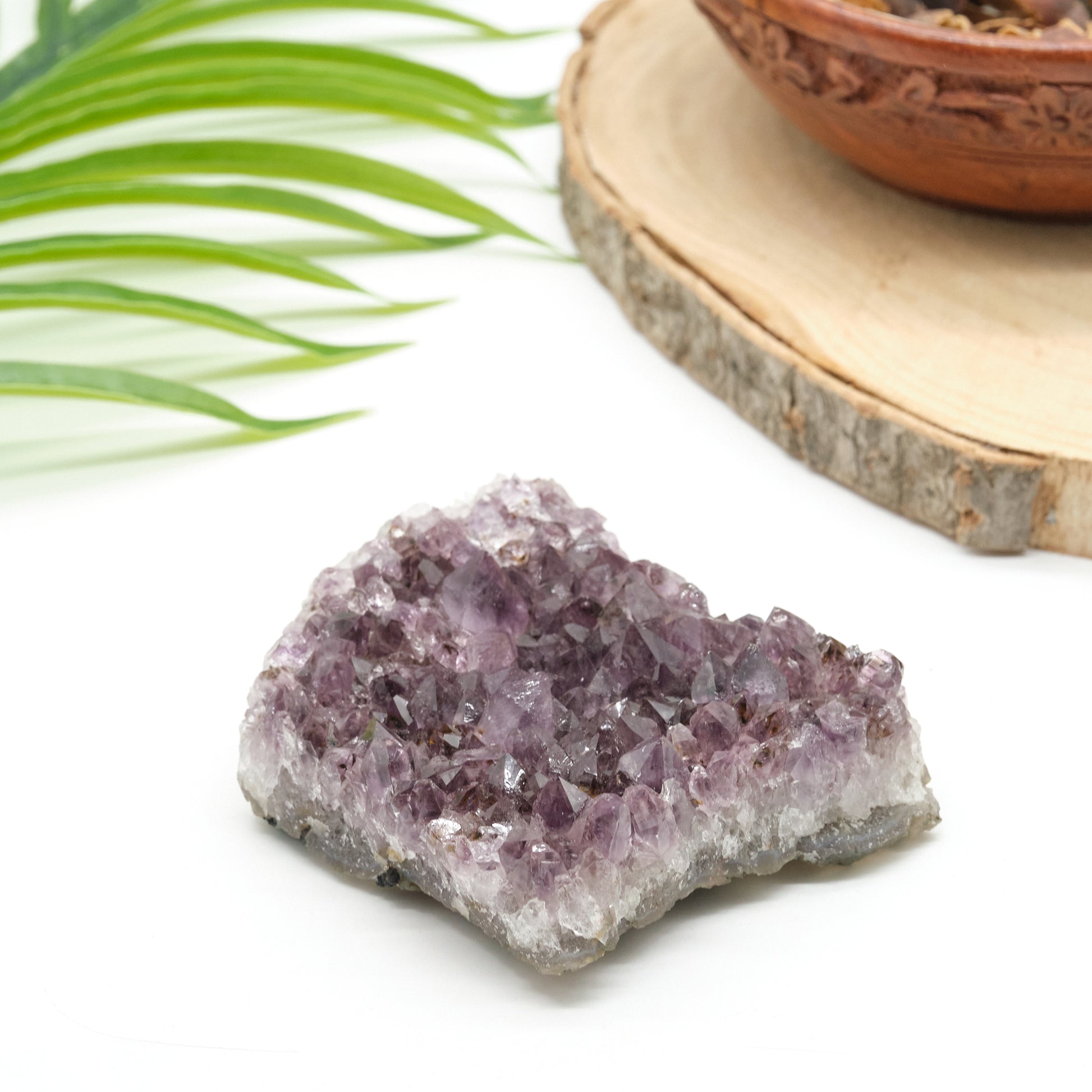 amethyst druzy geode cluster dark purple natural stone from uruguay