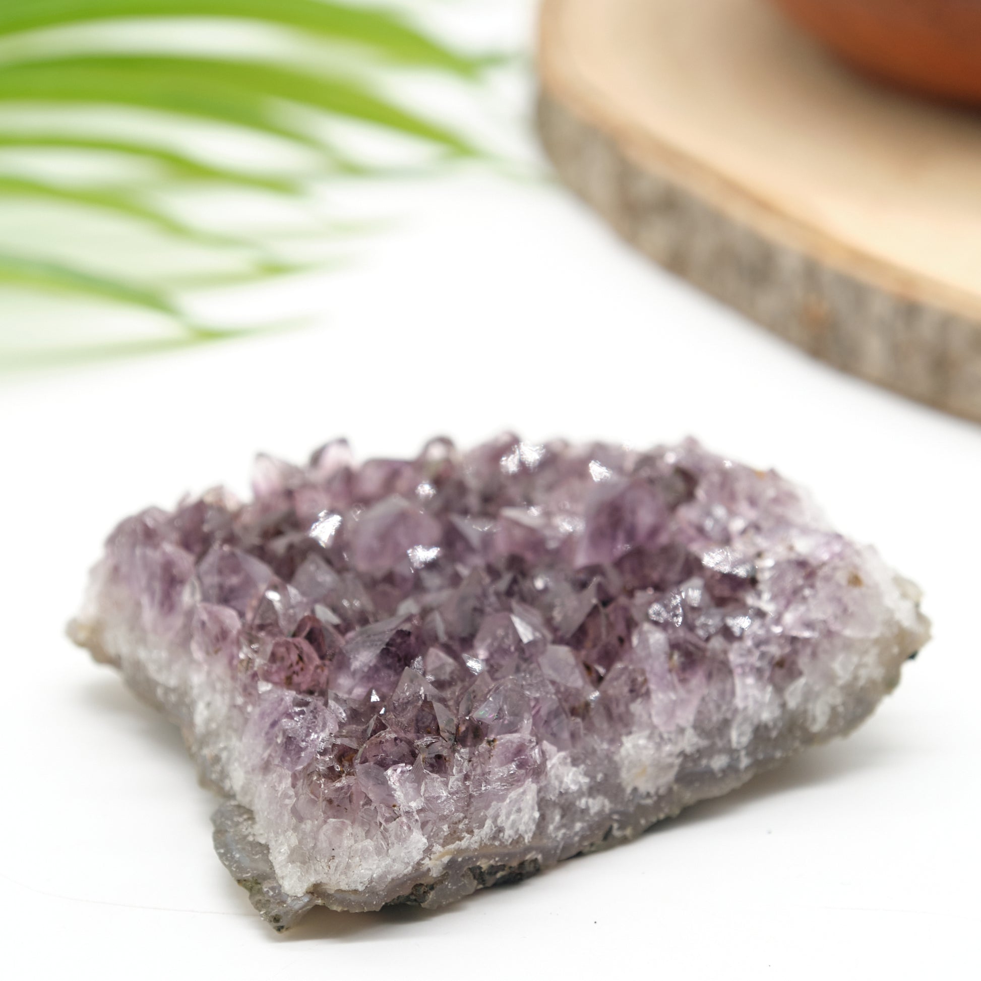 amethyst druzy geode cluster dark purple natural stone from uruguay