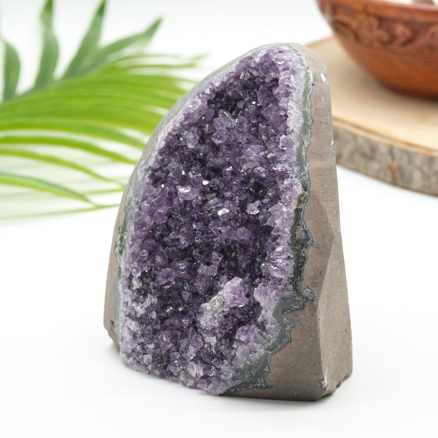 amethyst cluster geode dark purple druzy