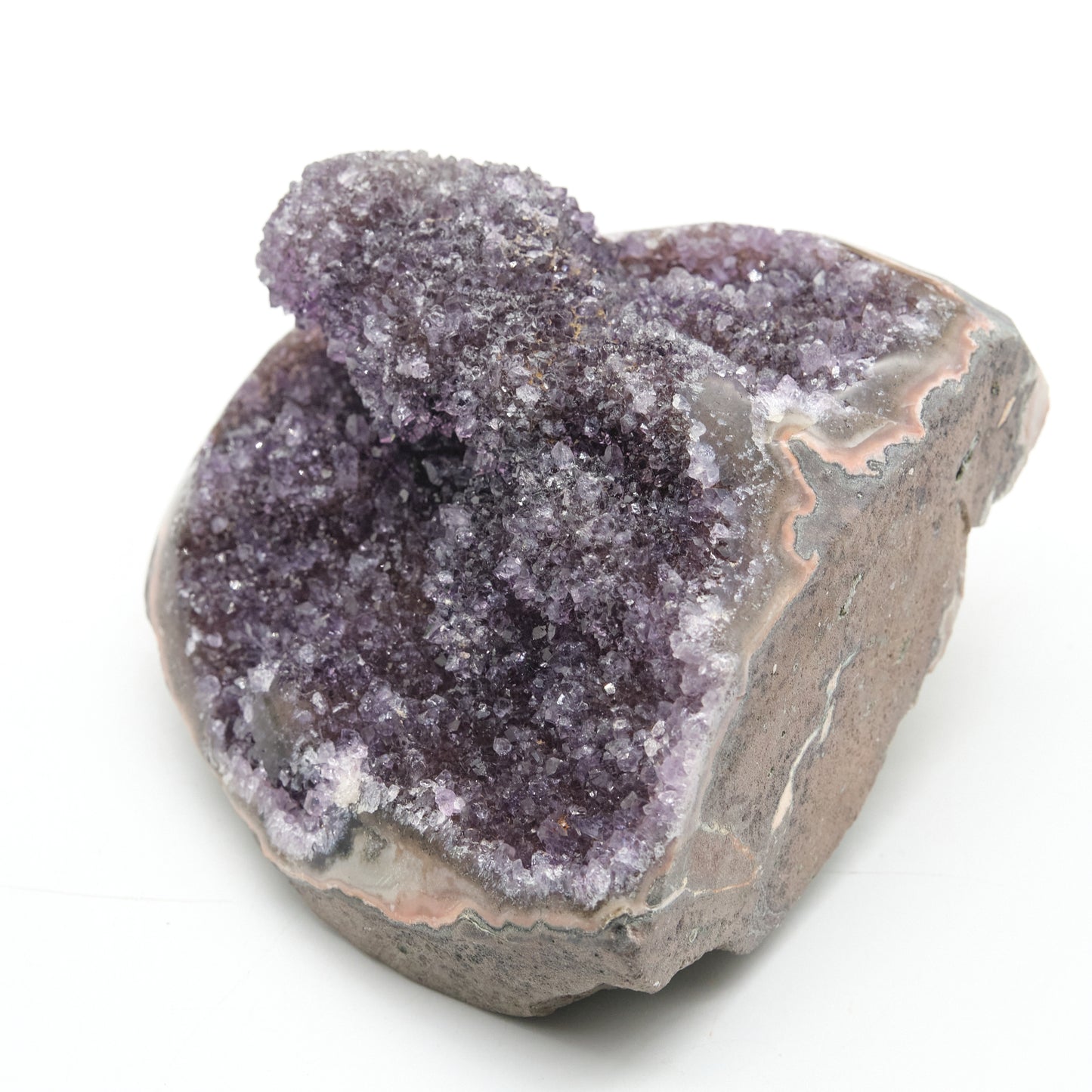 amethyst cluster druzy geode dark purple natural crystal