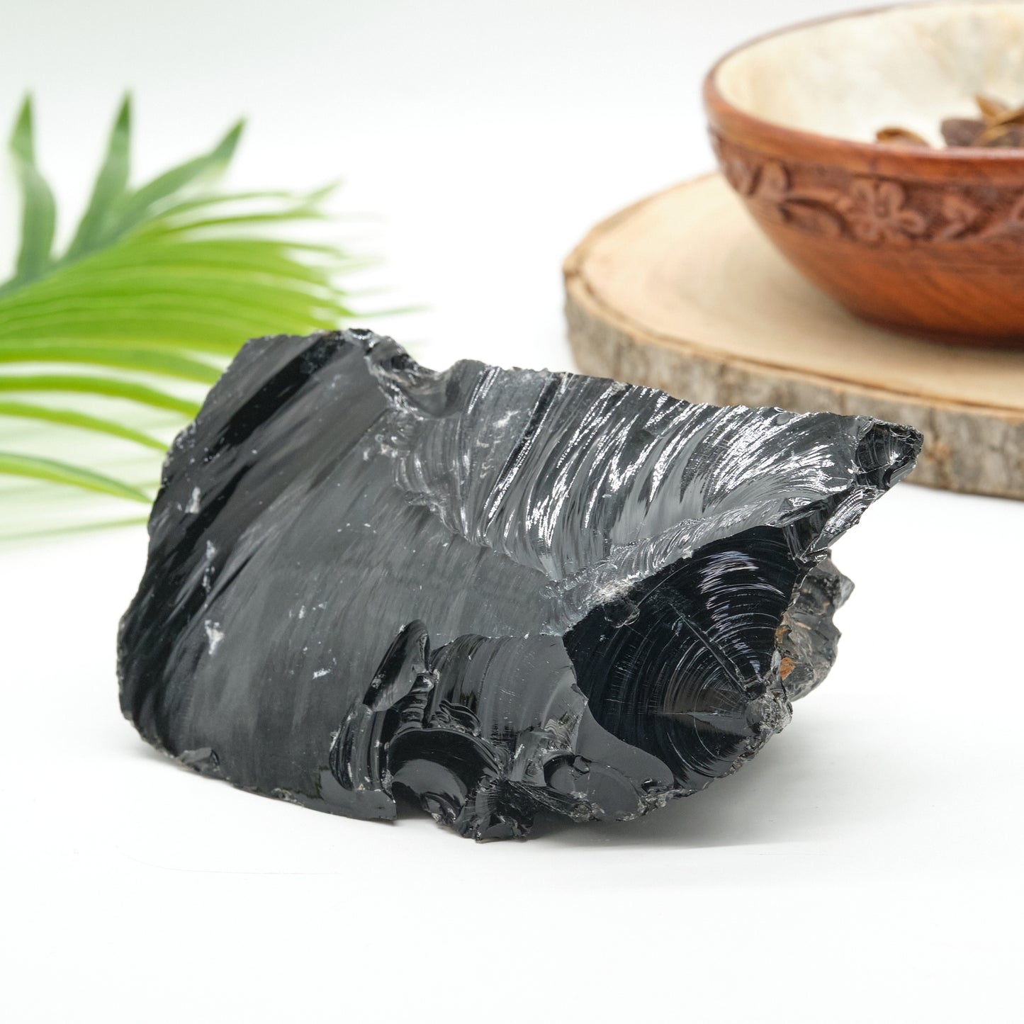 large natural black obsidian rock natural stone