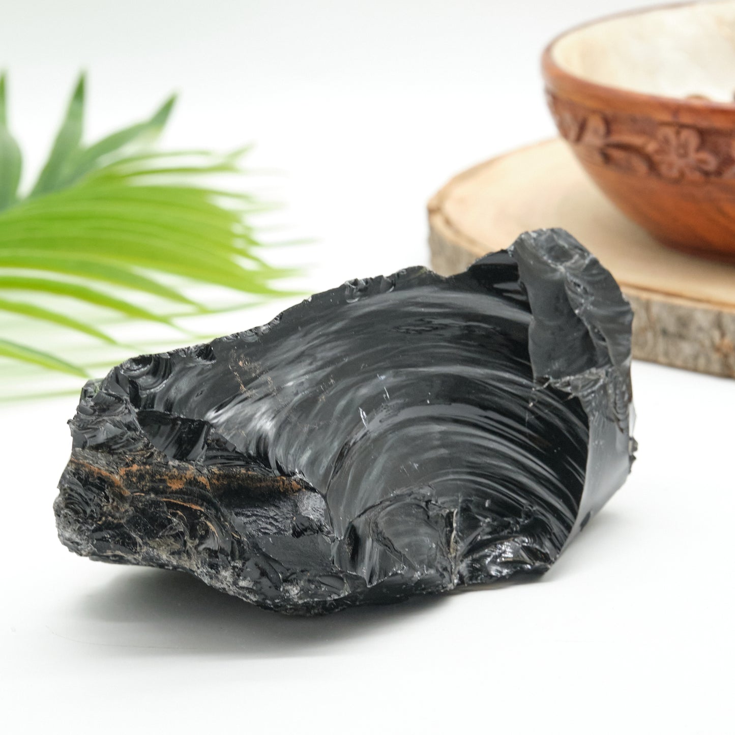 large natural black obsidian rock natural stone