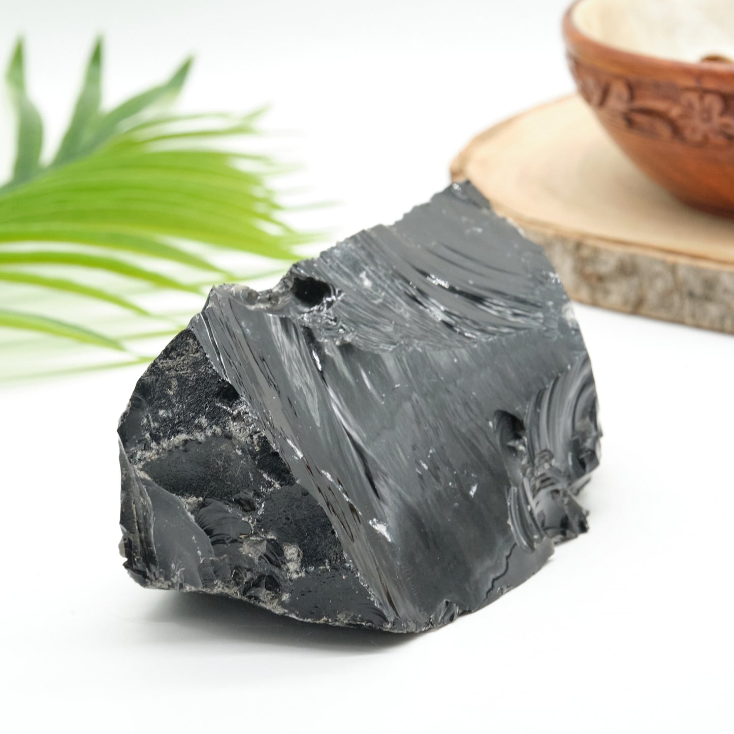 large natural black obsidian rock natural stone