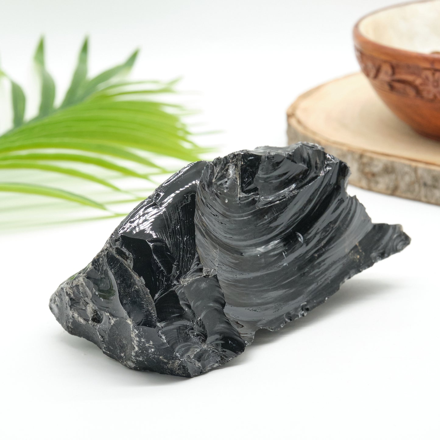 large natural black obsidian rock natural stone