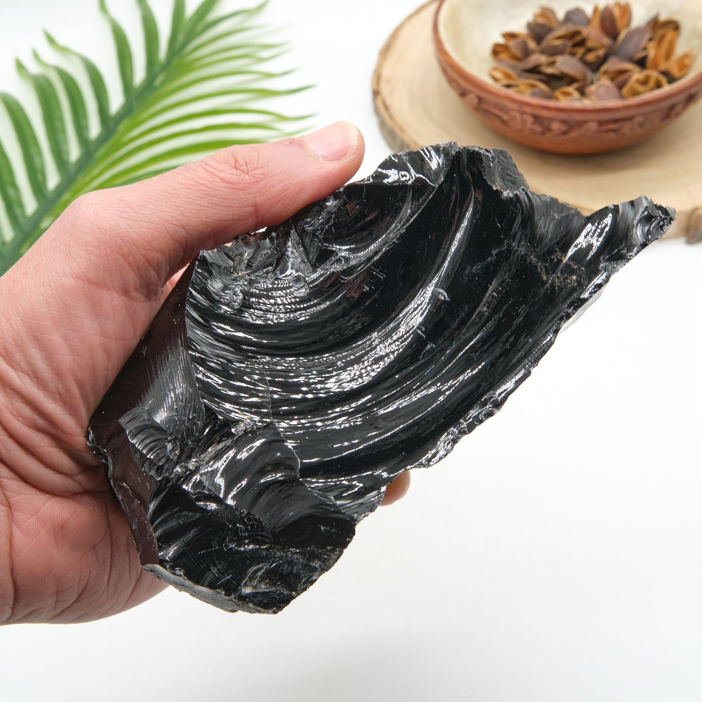 large natural black obsidian rock natural stone