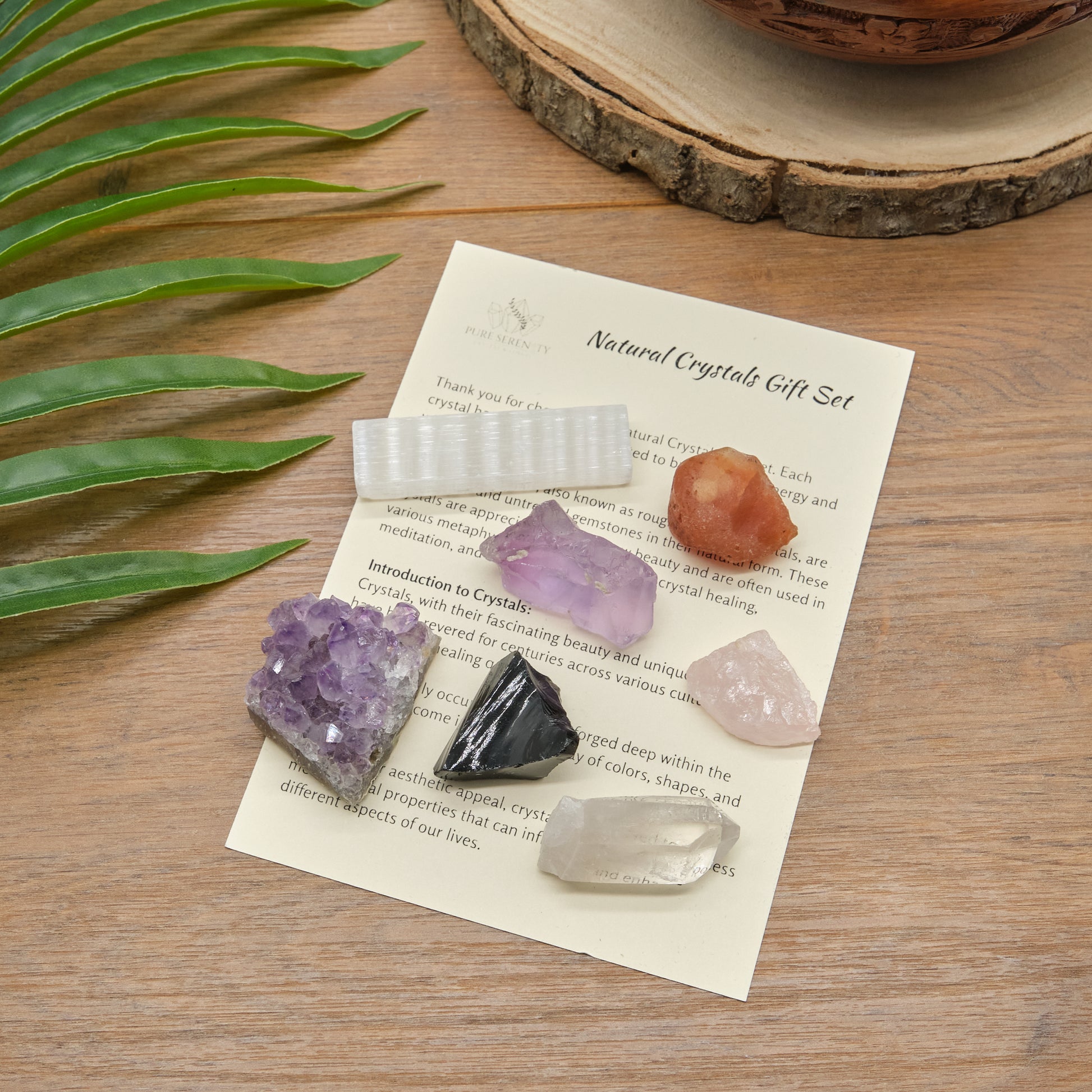 various raw crystals gift set including amethyst druzy