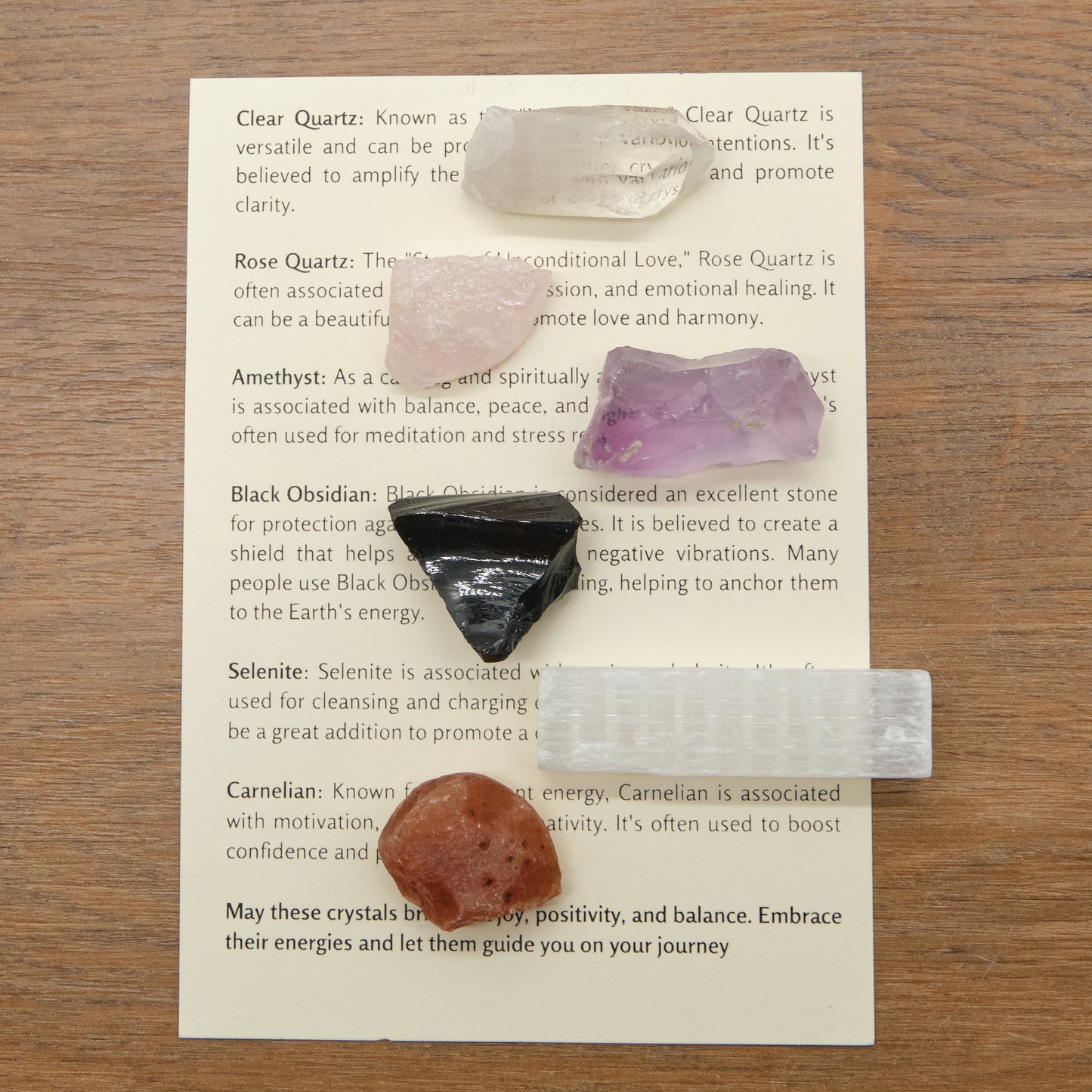 various raw crystals gift set including amethyst druzy