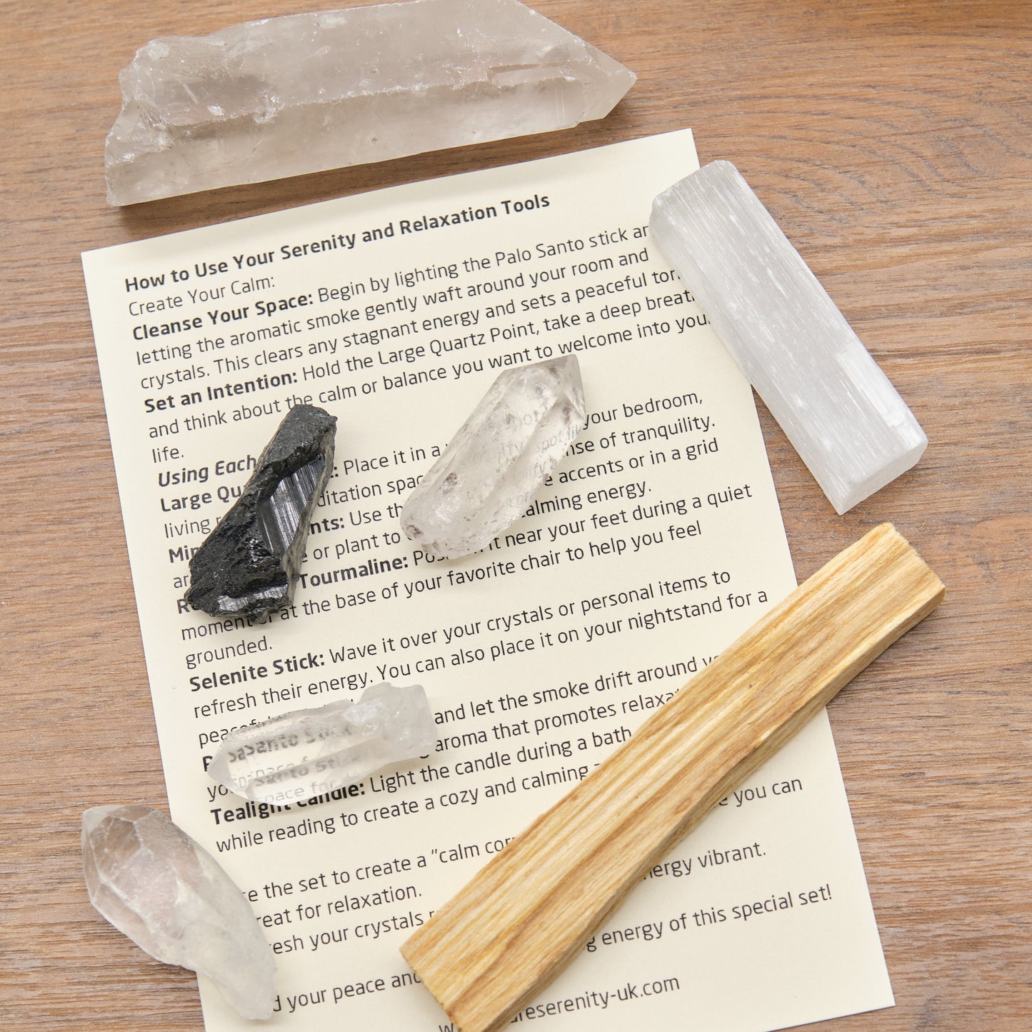 Serenity And Relaxation Quartz Crystals Set