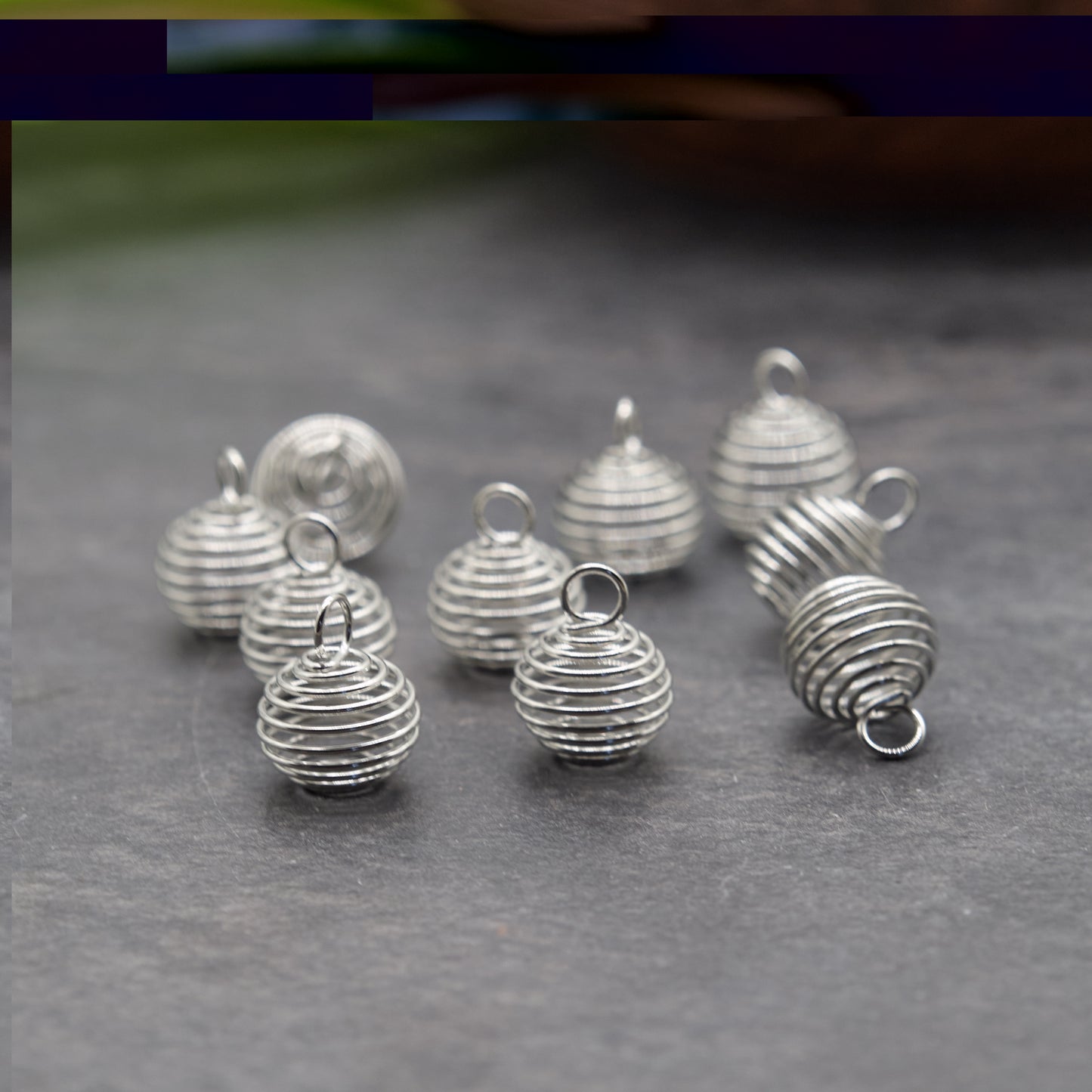 Silver Plated Spiral Cages Crystal Stone Holder