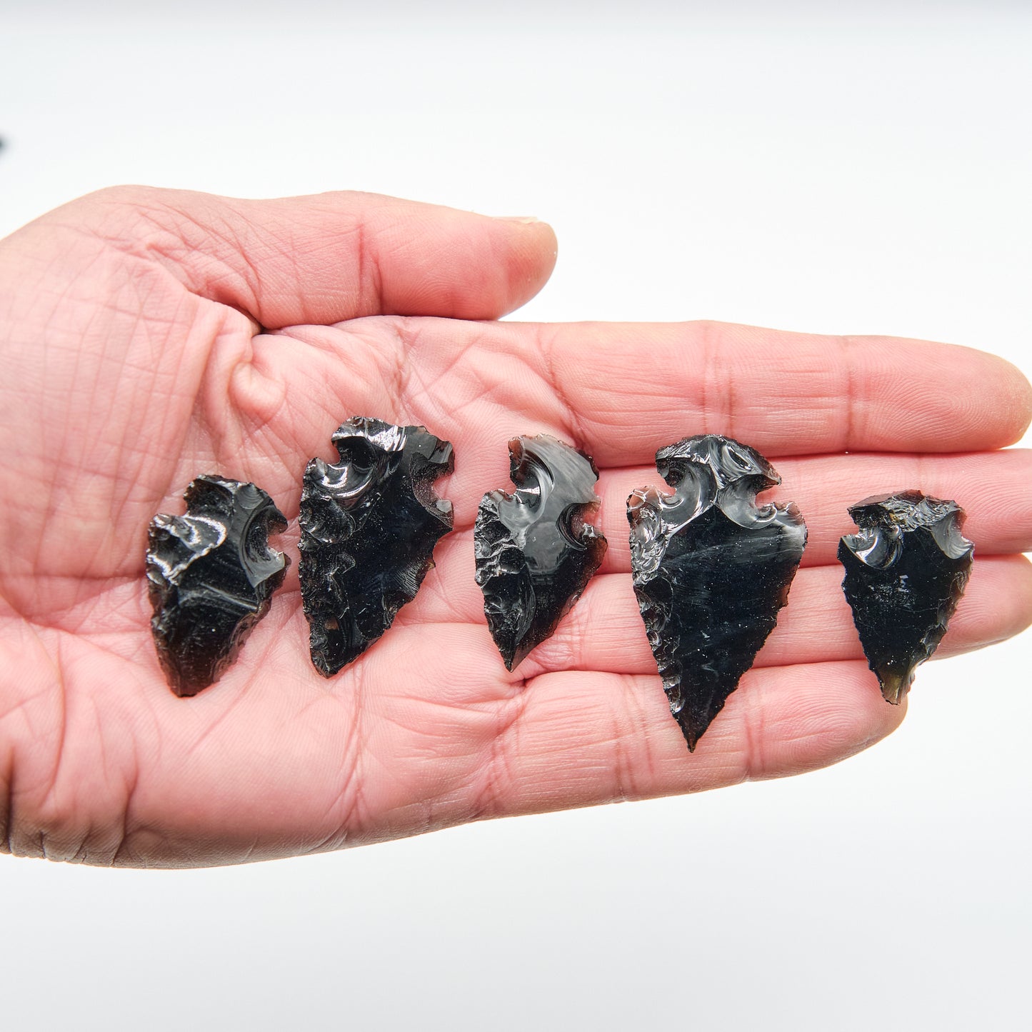 Black Obsidian Arrowheads Carved Pendant (3-5cm)