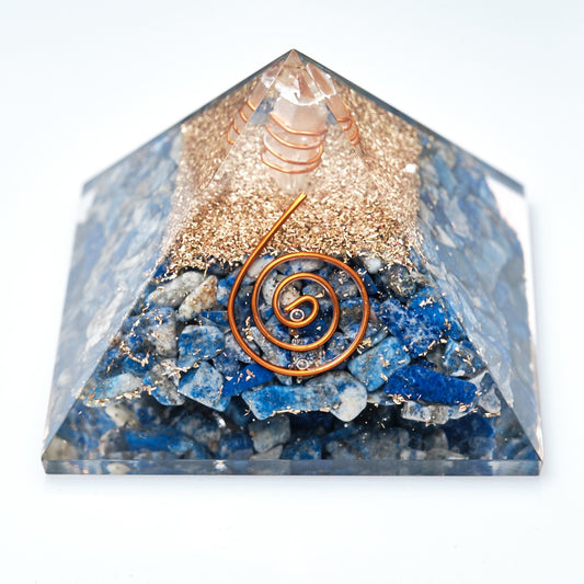 Large Lapis Lazuli Orgonite Pyramid 70mm  Pure Serenity   