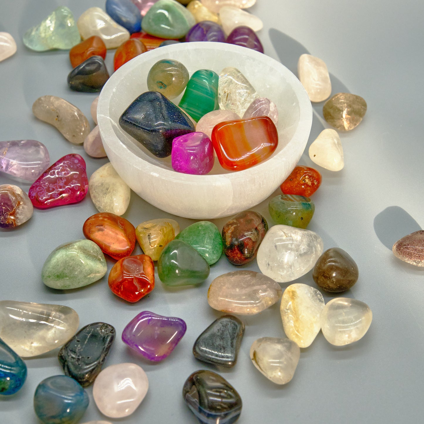 Selenite Charging Bowl 7-8cm  Pure Serenity With Large Stones  