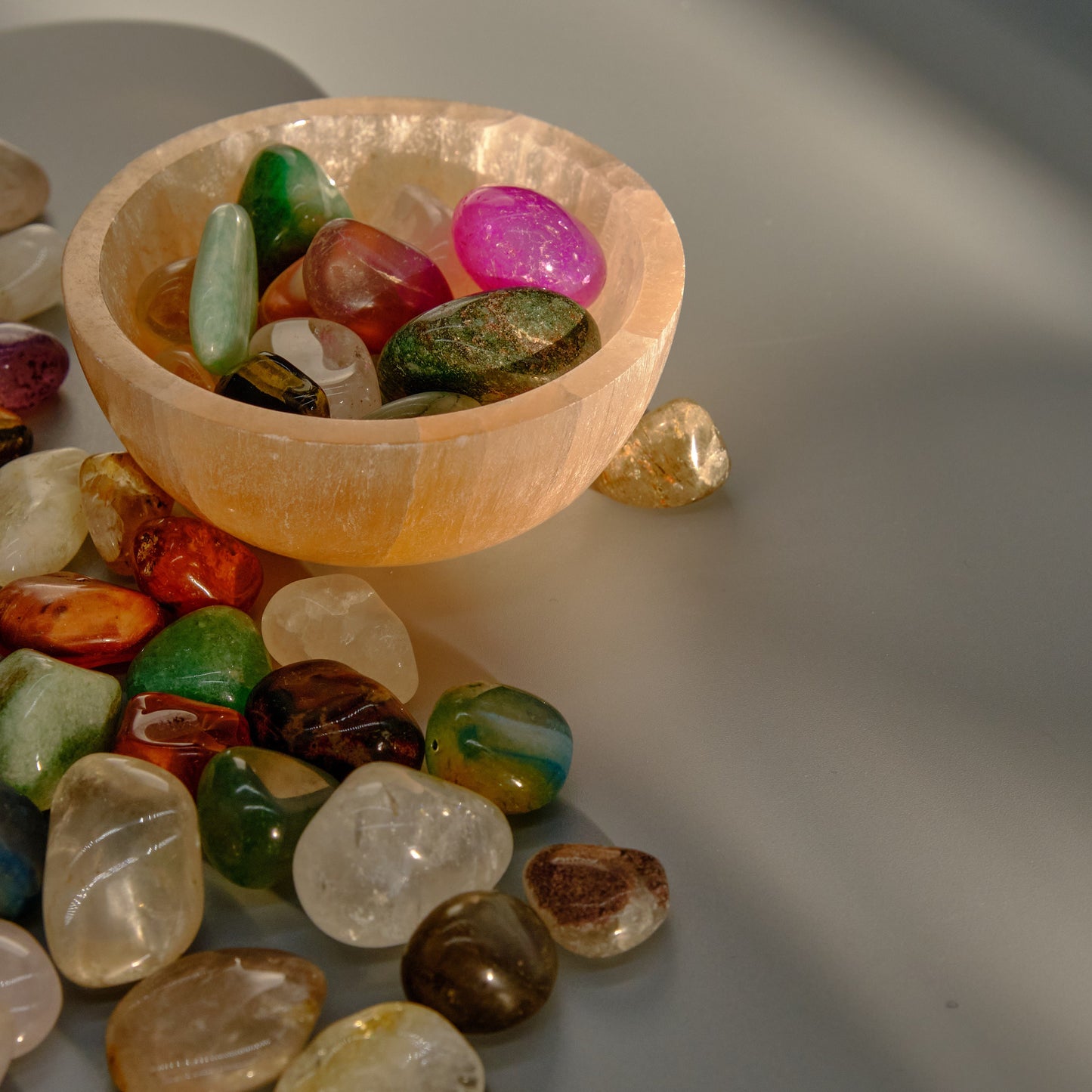 Peach Selenite Bowl 8cm  Pure Serenity   