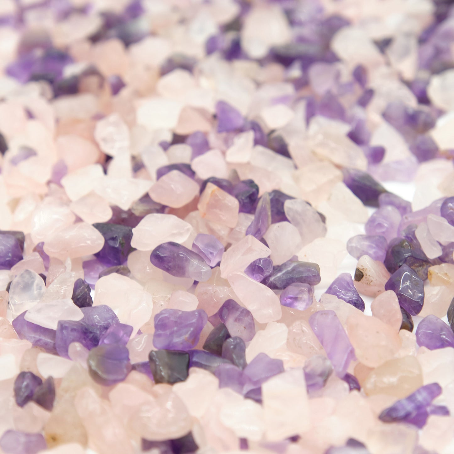 Amethyst Rose Quartz Mix Crystal Chips 4-10mm Undrilled  Pure Serenity   