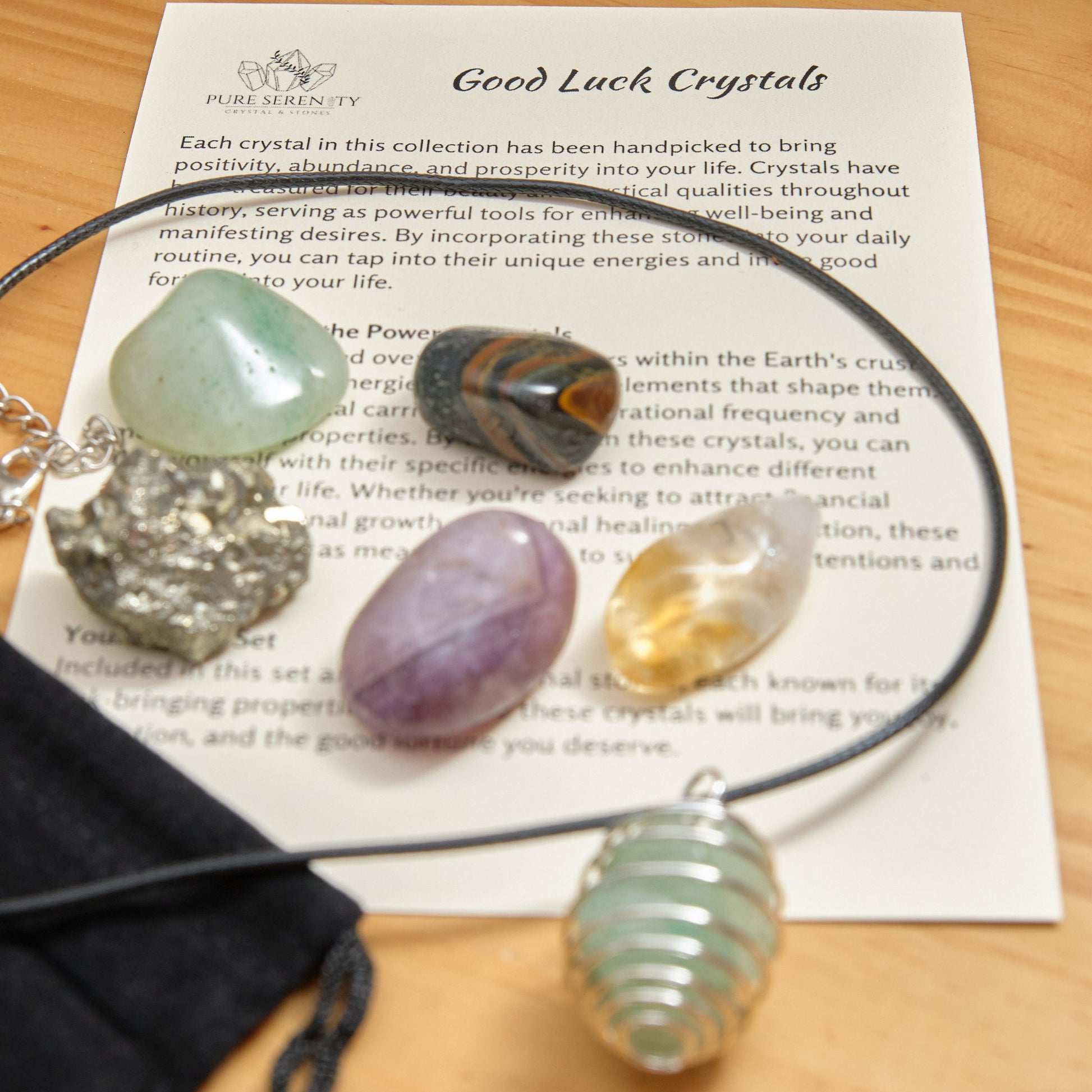 Good Luck Crystals Gift Set  Pure Serenity   