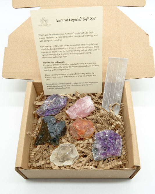 Natural Crystals Starter Kit Gift Box  Pure Serenity   