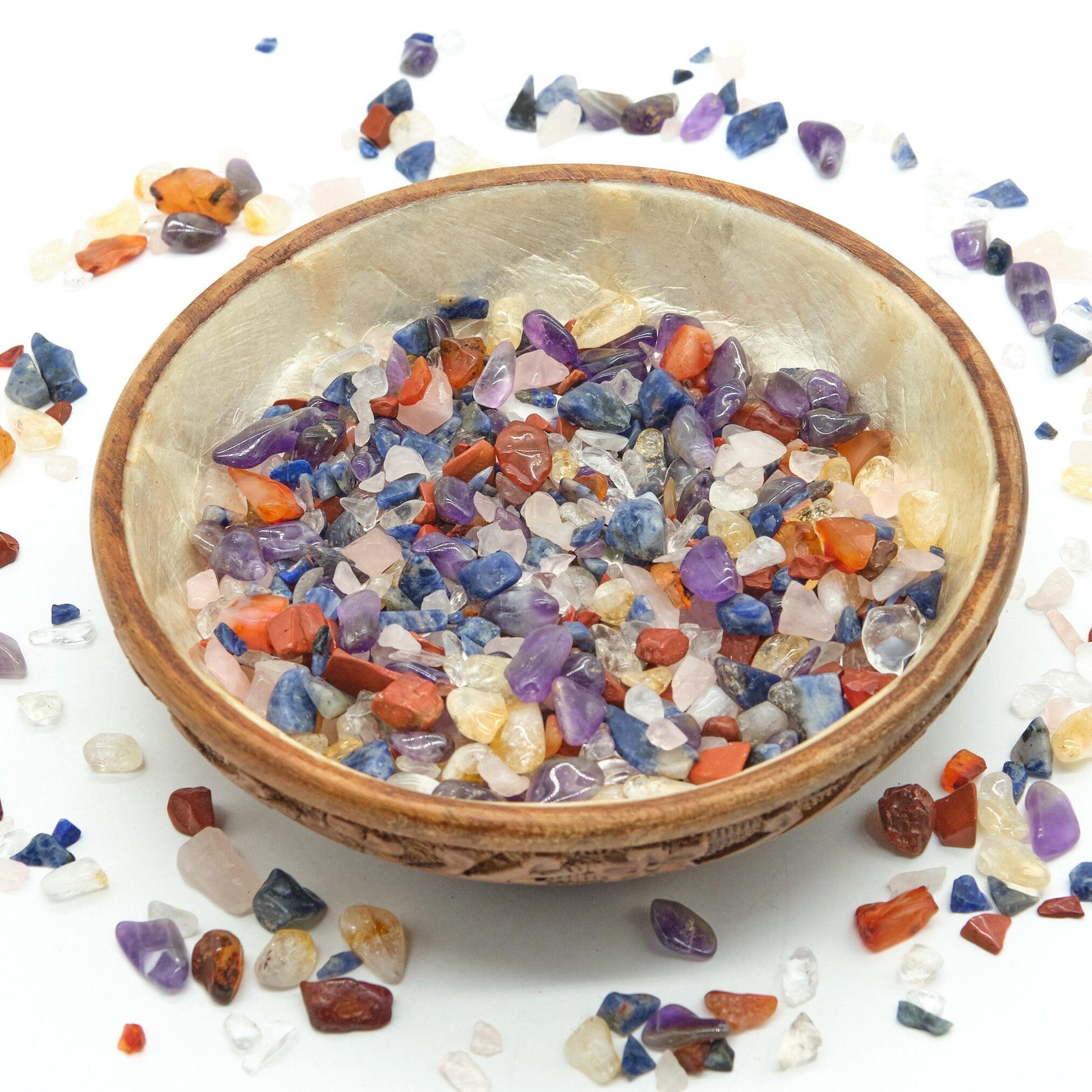 Chakra Mix Crystal Chips 2-15mm Undrilled  Pure Serenity   