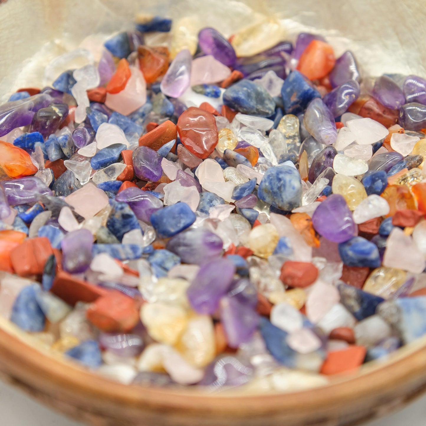 Chakra Mix Crystal Chips 2-15mm Undrilled  Pure Serenity   