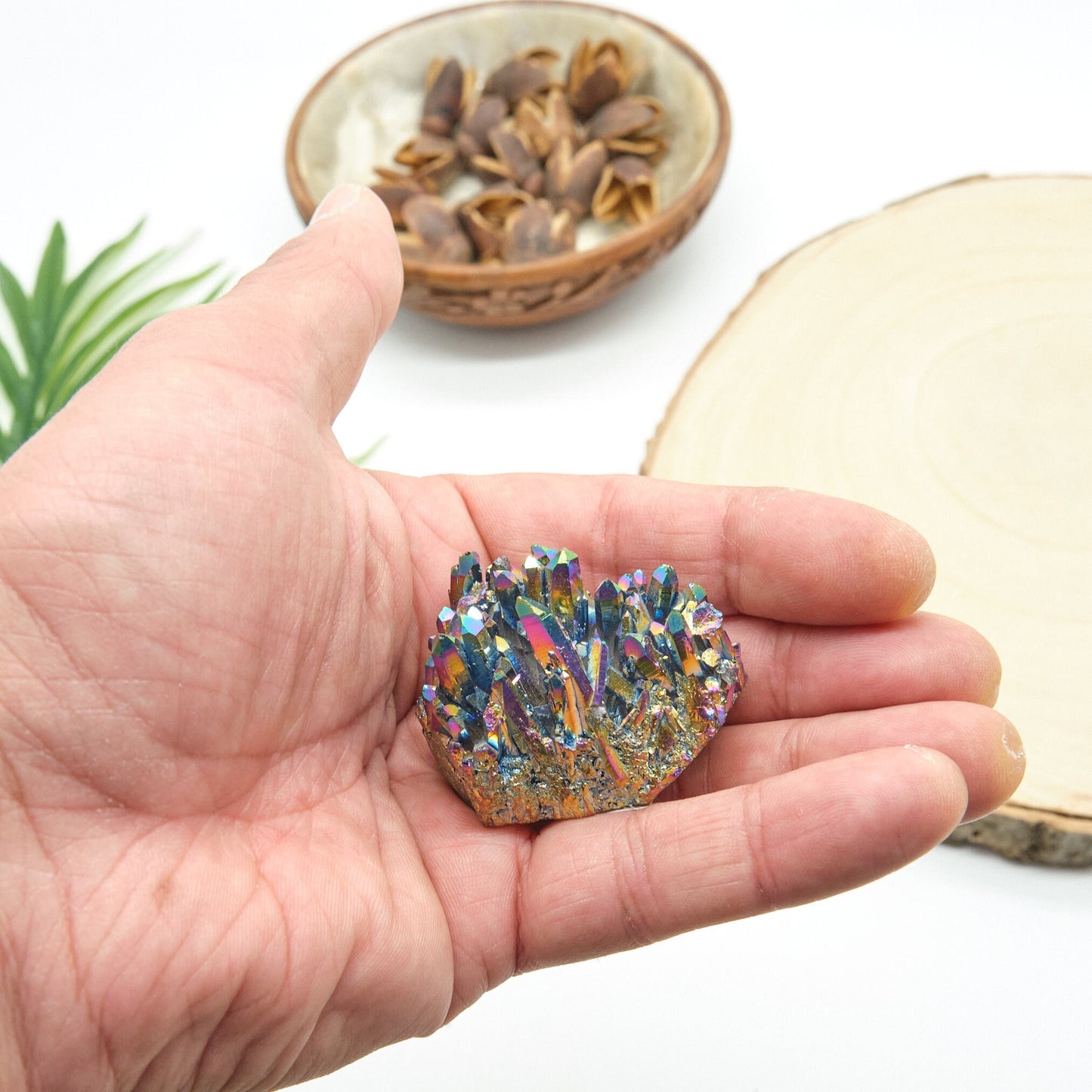 Titanium Rainbow Aura Quartz Cluster 53g  Pure Serenity   