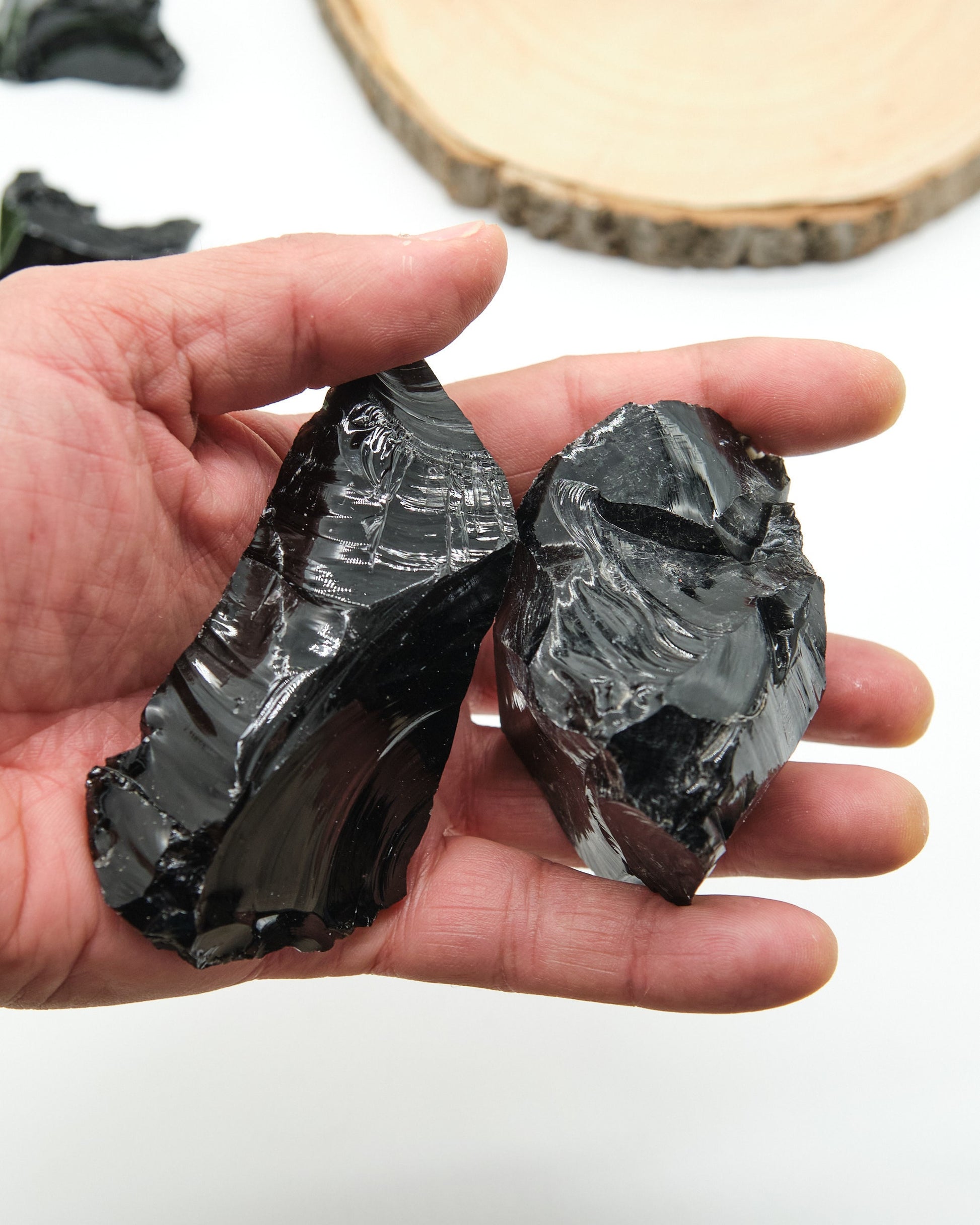 Large Rough Black Obsidian Rock 6-9cm x 1 Piece  Pure Serenity   