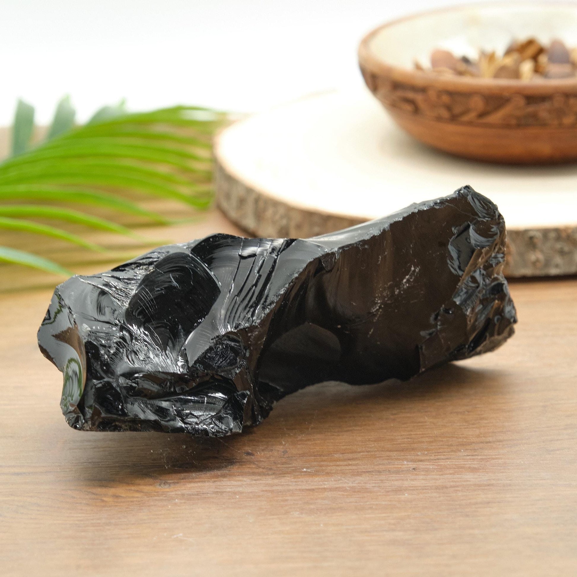 Large Natural Black Obsidian Rock 654g  Pure Serenity   