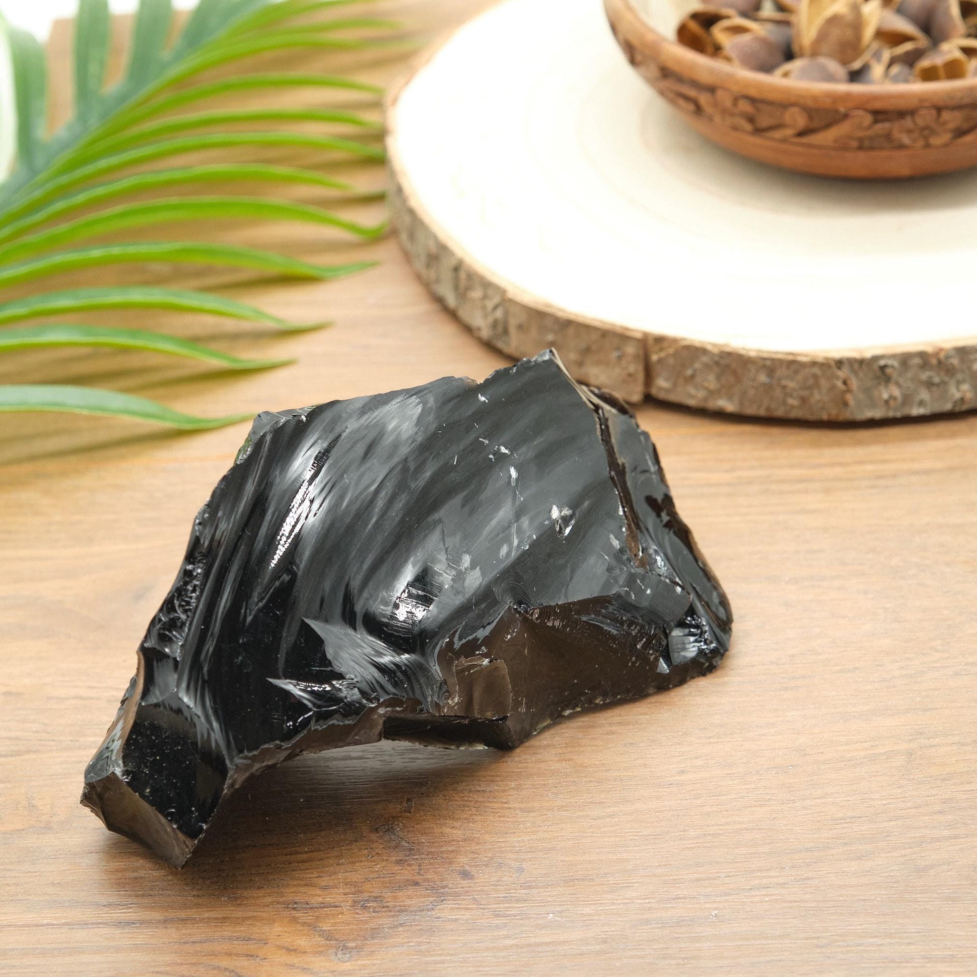 Large Natural Black Obsidian Rock 654g  Pure Serenity   