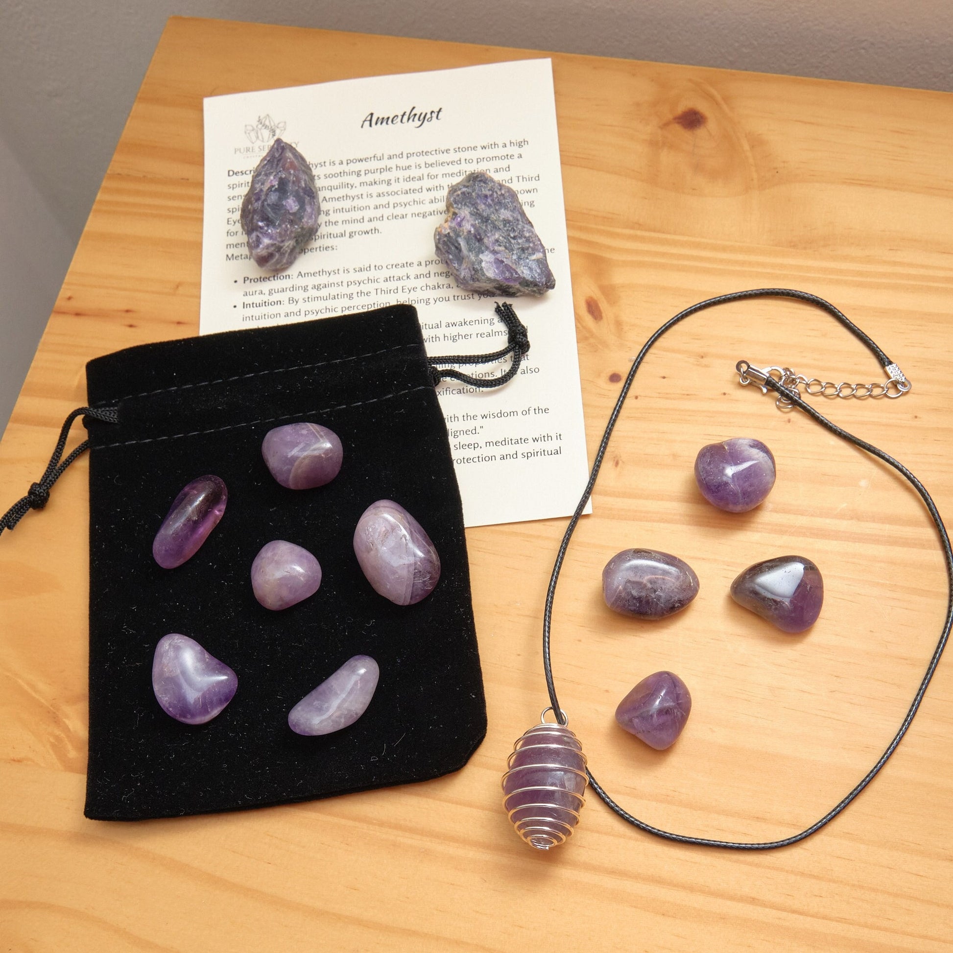 Amethyst Gemstone Gift Set  Pure Serenity   