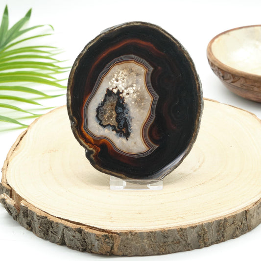 Large Natural Agate Slice With Stand  Pure Serenity   