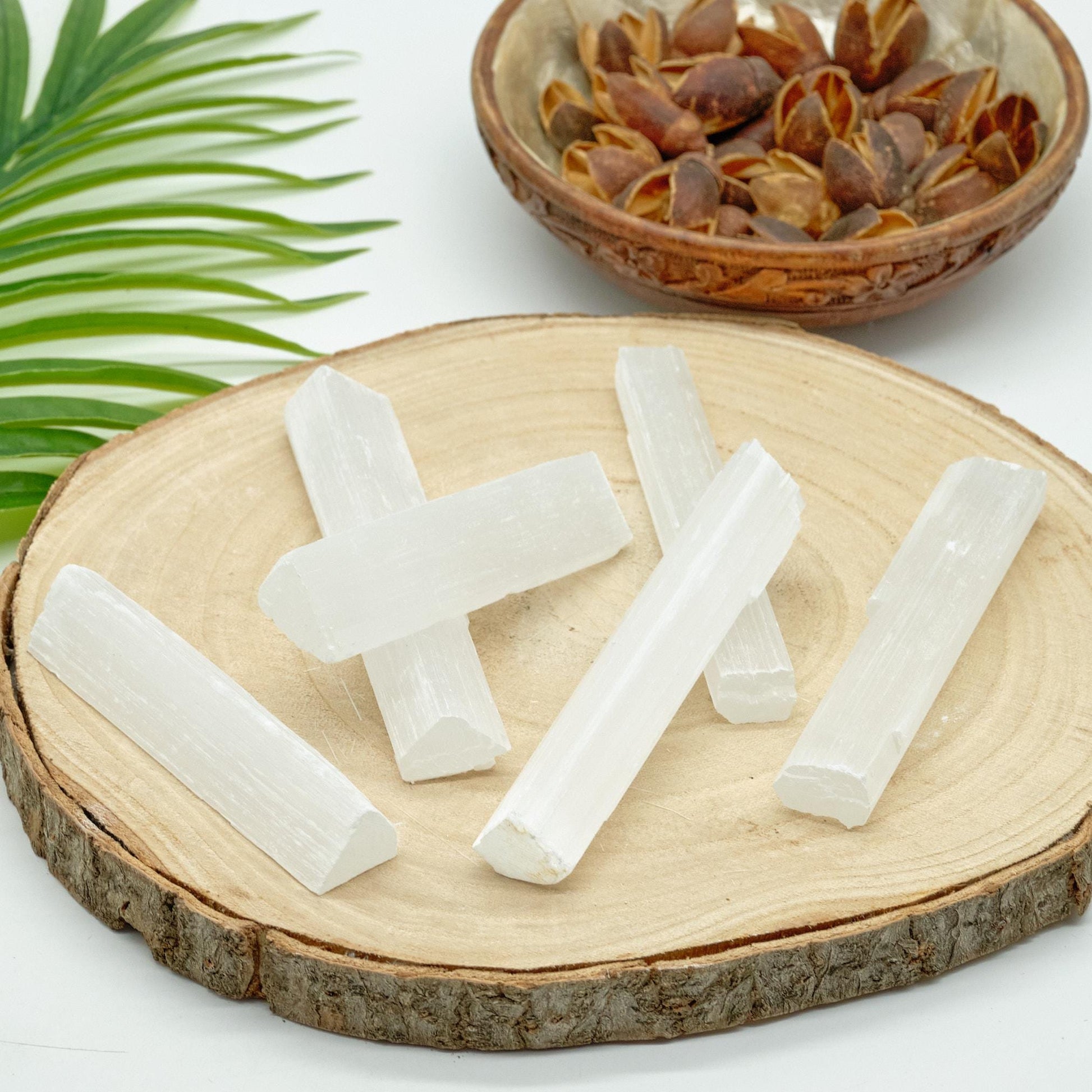 Natural Selenite Stick Wand 10-15cm x 1  Pure Serenity   