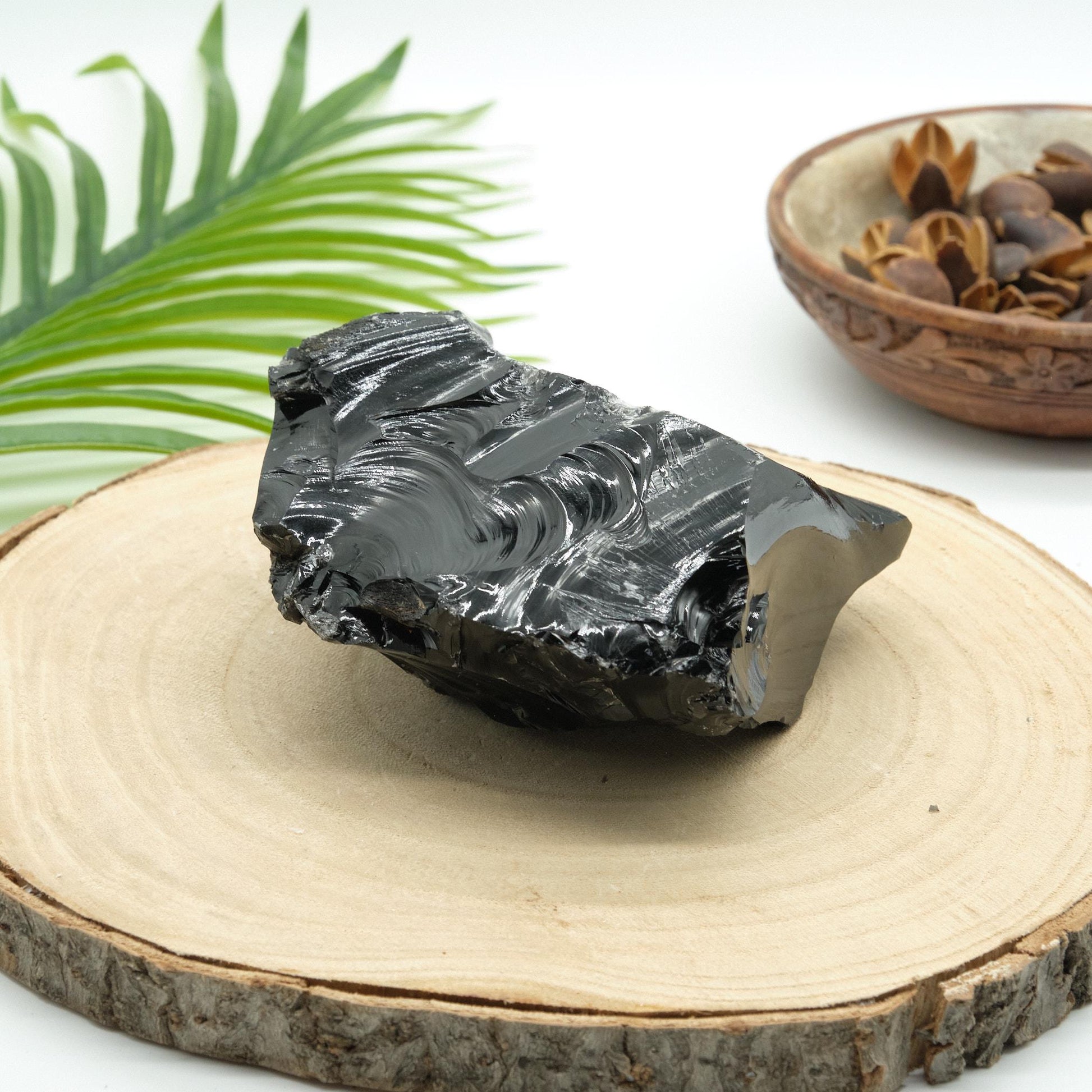 Large Natural Black Obsidian Rock 977g  Pure Serenity   