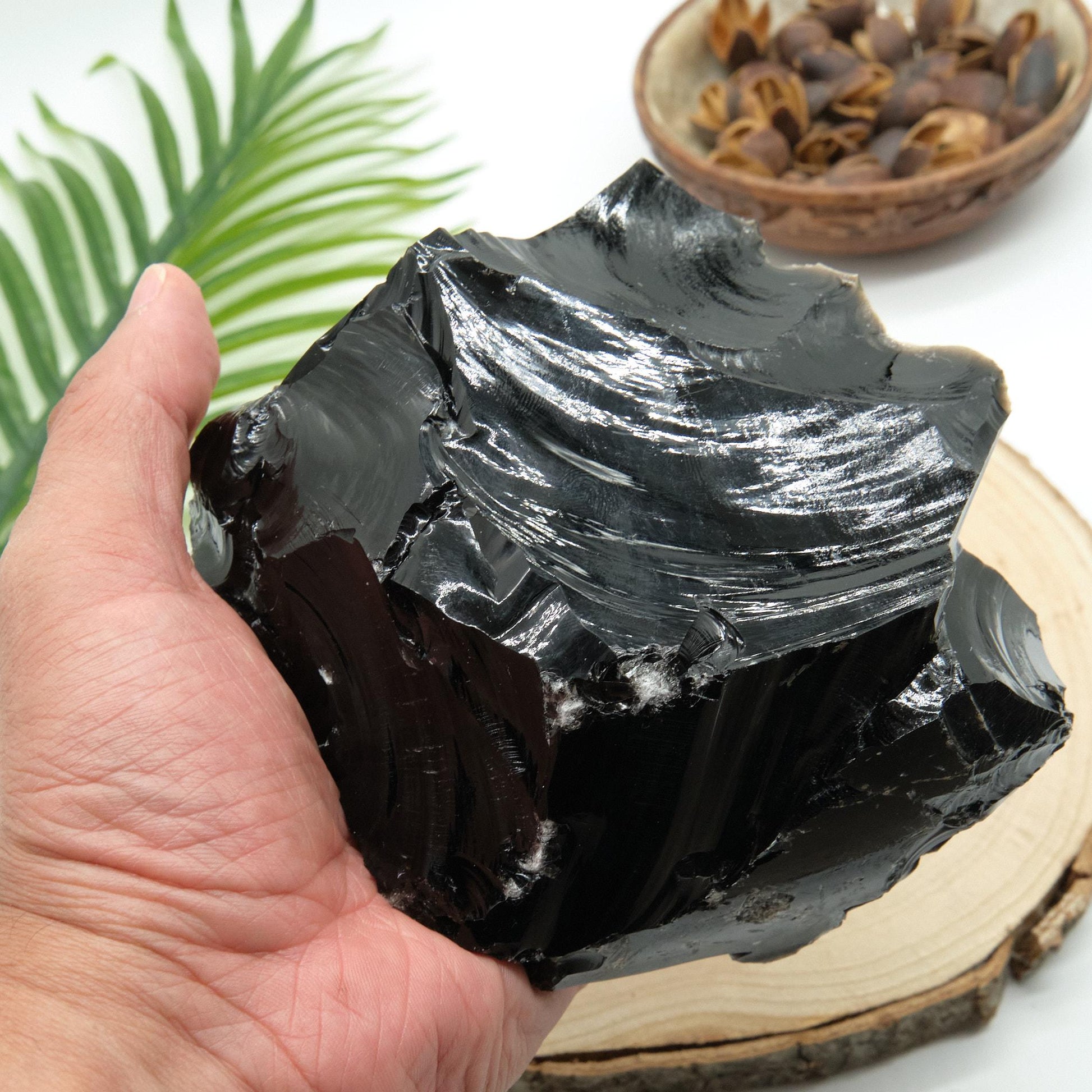 Large Natural Black Obsidian Rock 977g  Pure Serenity   