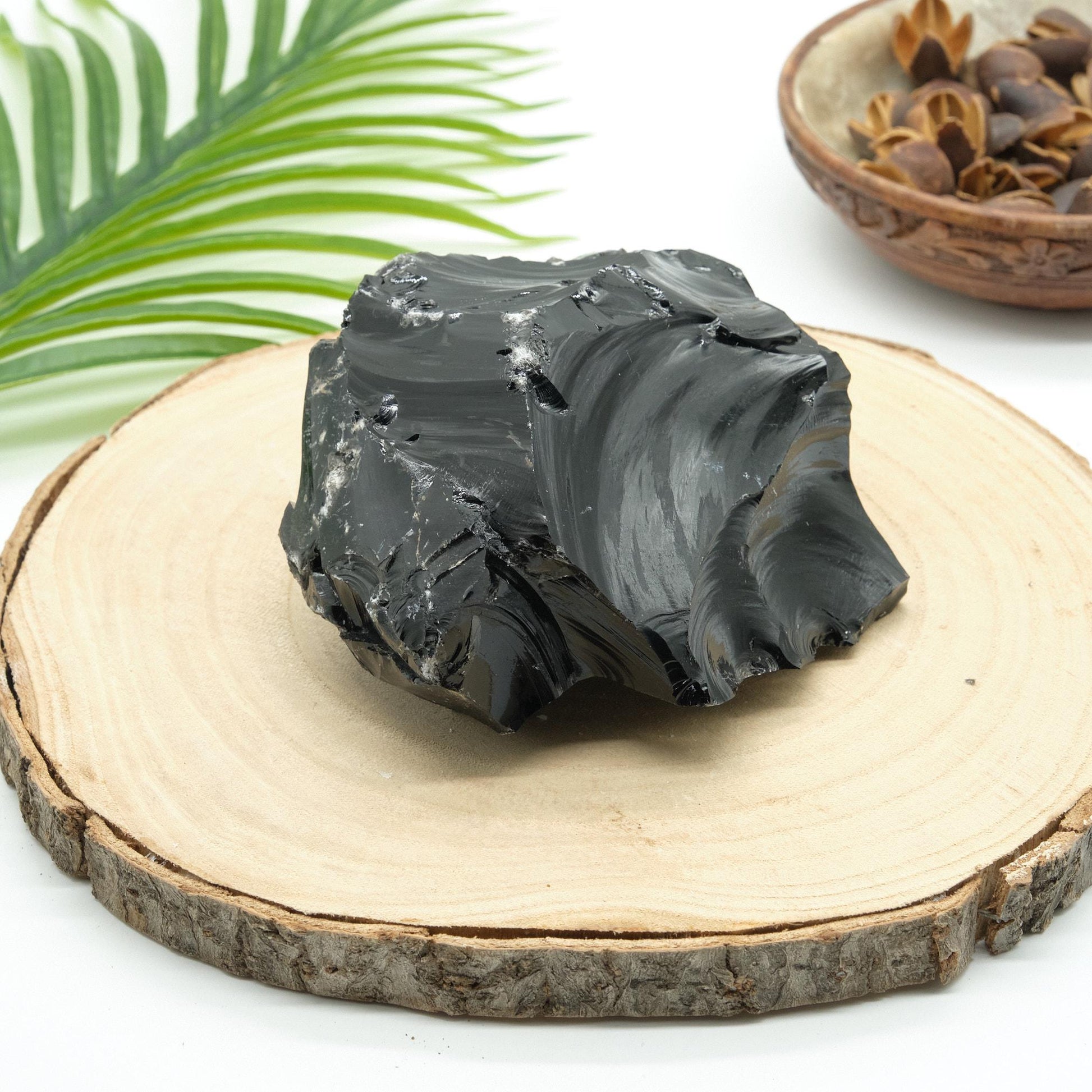 Large Natural Black Obsidian Rock 977g  Pure Serenity   