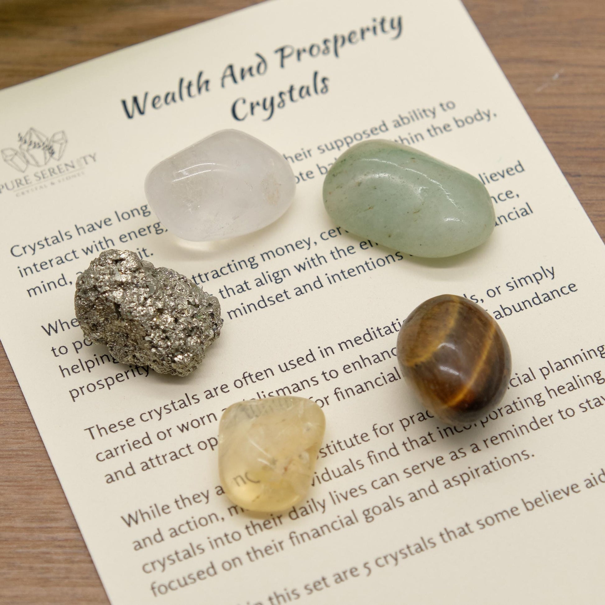 Wealth Prosperity Money Crystals Gift Set  Pure Serenity   