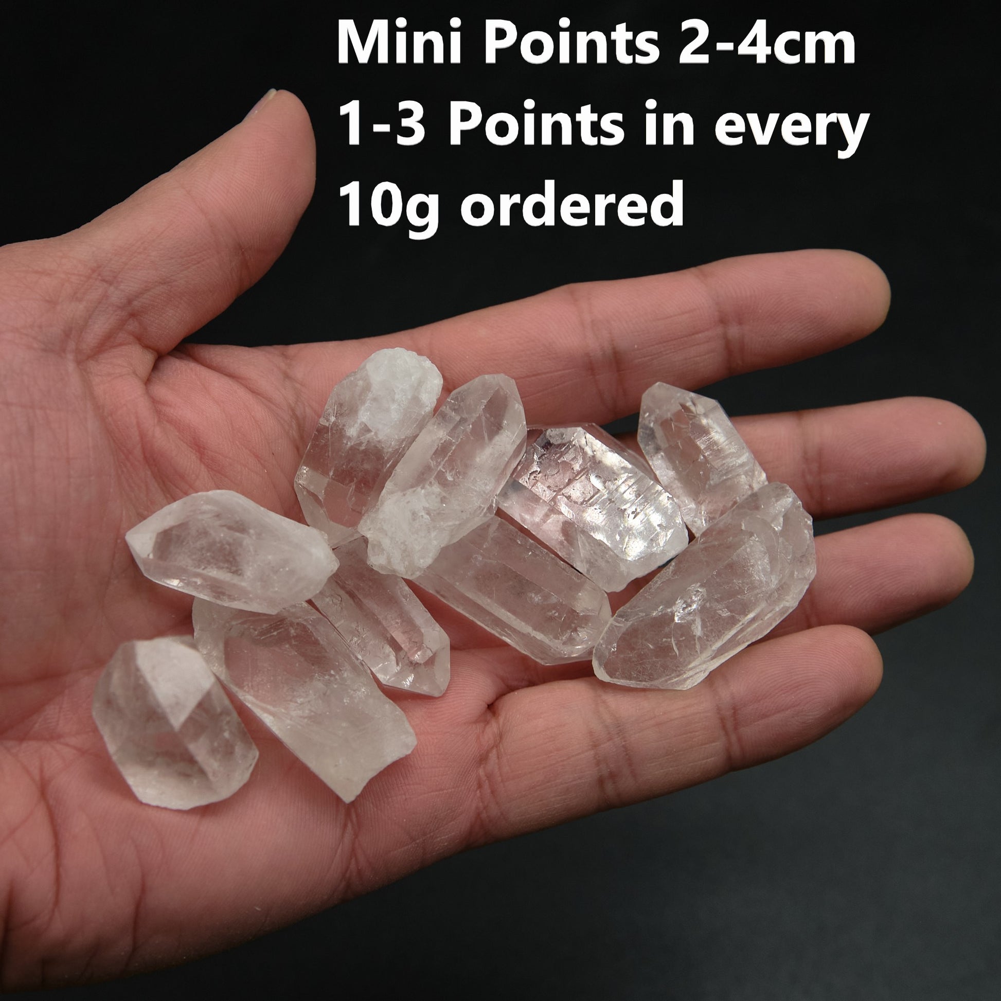 Mini Raw Clear Quartz Points 2-4cm  Pure Serenity   