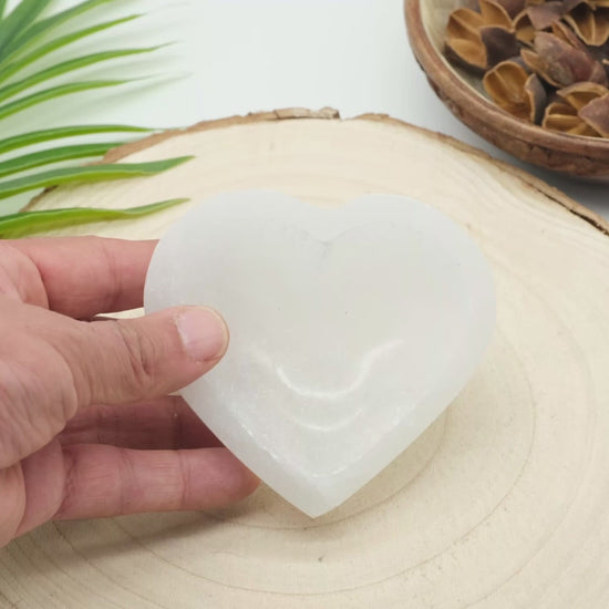 selenite heart charging bowl for cleansing crystals home decor 