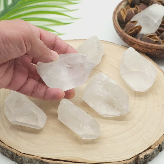 natural large raw quartz point for meditation chakra