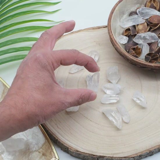 mini clear quartz points small rough crystals for gridding and meditation