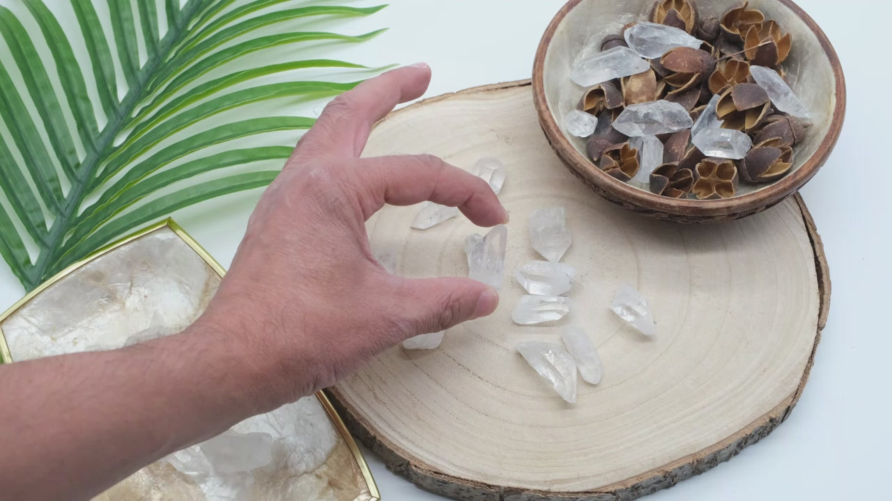 mini clear quartz points small rough crystals for gridding and meditation